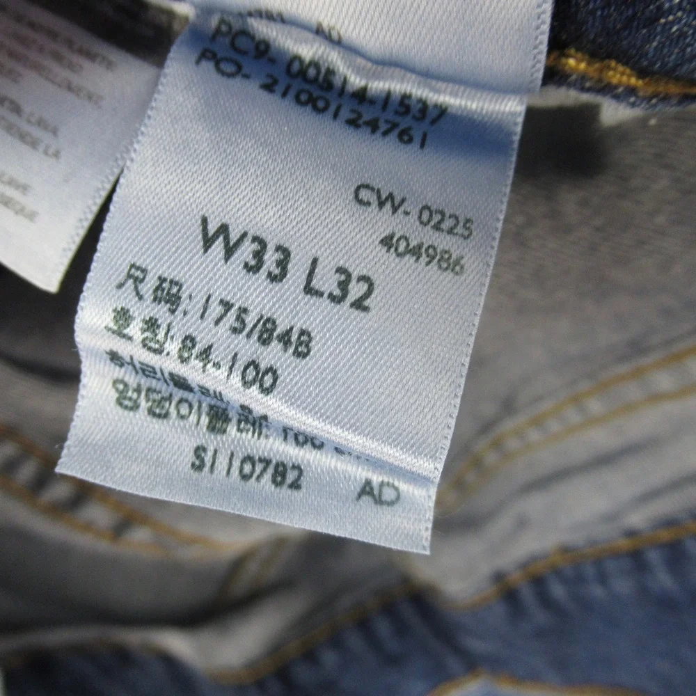 Levis 514 Straight Fit Mens Blue Denim Jeans 33x32 Medium Wash 00514-1537